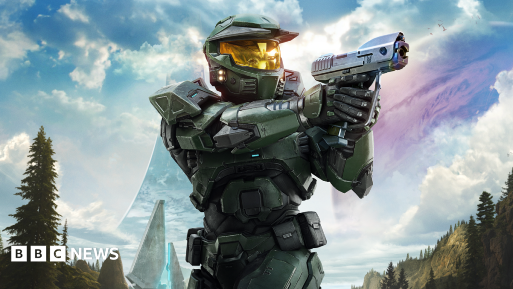 Call of Duty’s Activision to make next Halo game as Xbox cuts more jobs An in-game screenshot of Master Chief from the Halo series in his trademark shell suit and helmet and holding a gun