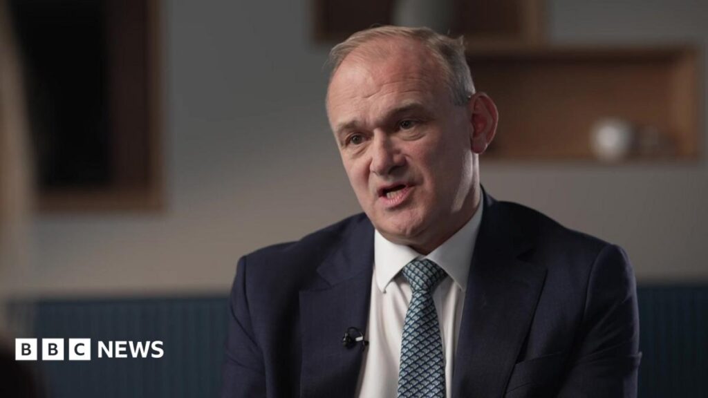 Ed Davey calls for immediate 10p cut to fuel duty Your Voice banner image. Your Voice is written in white against a purple background.